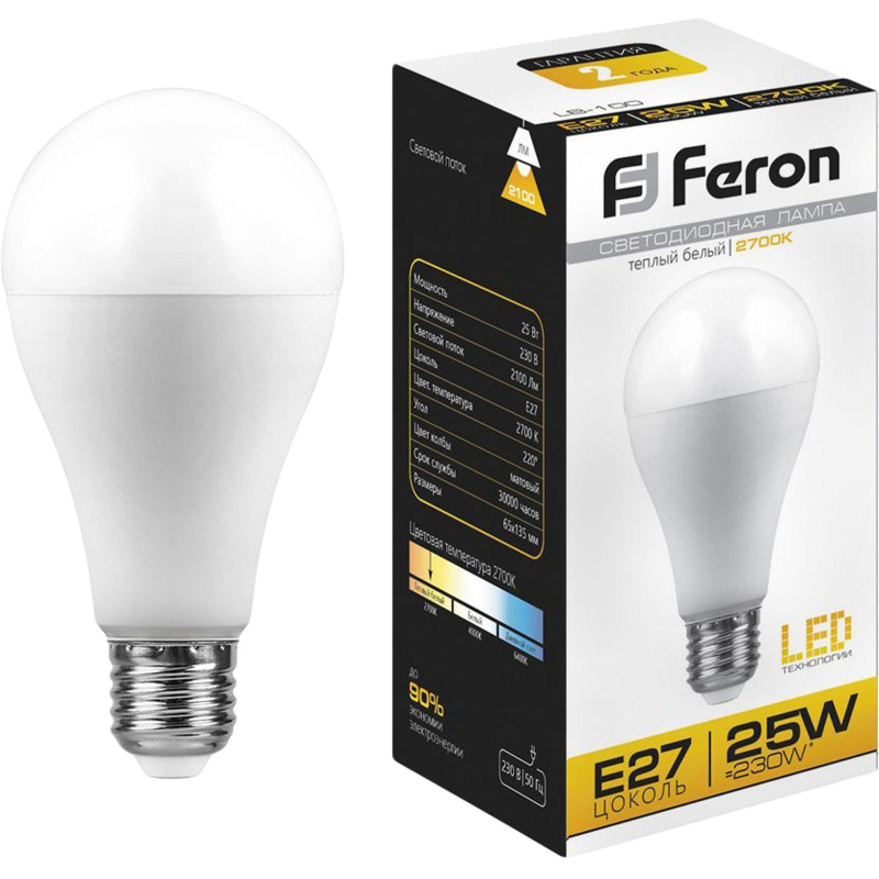   Feron LB-100  E27 25W 175-265V 2700K(25790) 