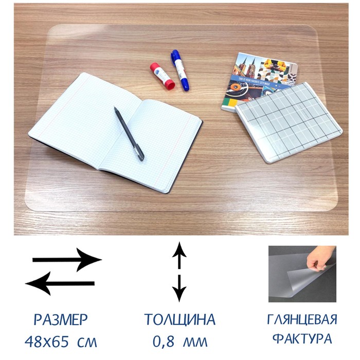 Прозрачная канцелярская накладка на стол