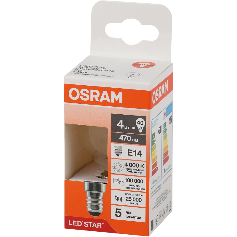   OSRAM LS CLP40 4W/840 230VFILCL E14 FS1 