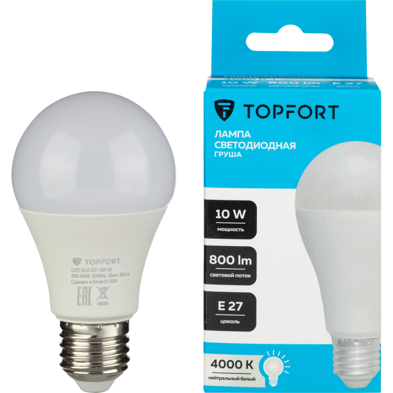   Topfort E27 10W 4000K  