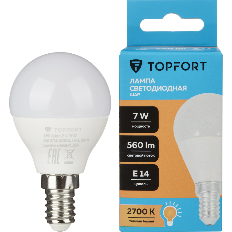   Topfort E14 7W 2700K  