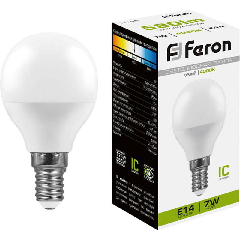   Feron LB-95  E14 7W 175-265V 4000K(25479) 