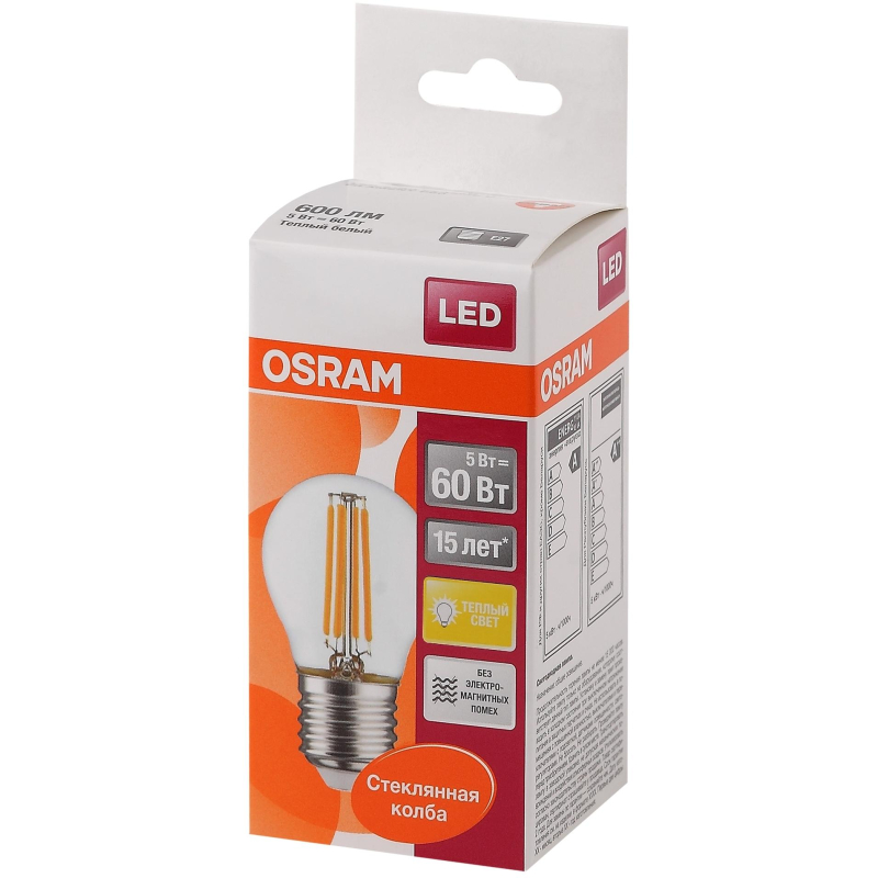   OSRAM LSCLP60 CL 5W/827 230V FIL E27 FS1 