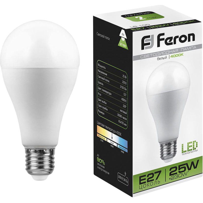   Feron LB-100  E27 25W 175-265V 4000K(25791) 