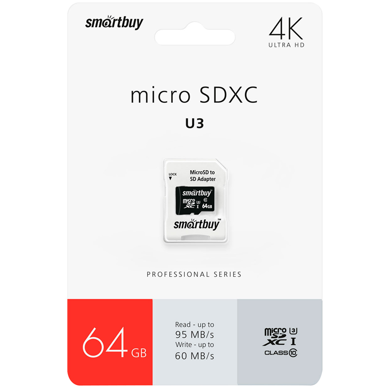   SmartBuy MicroSDXC 64GB PRO U3, Class 