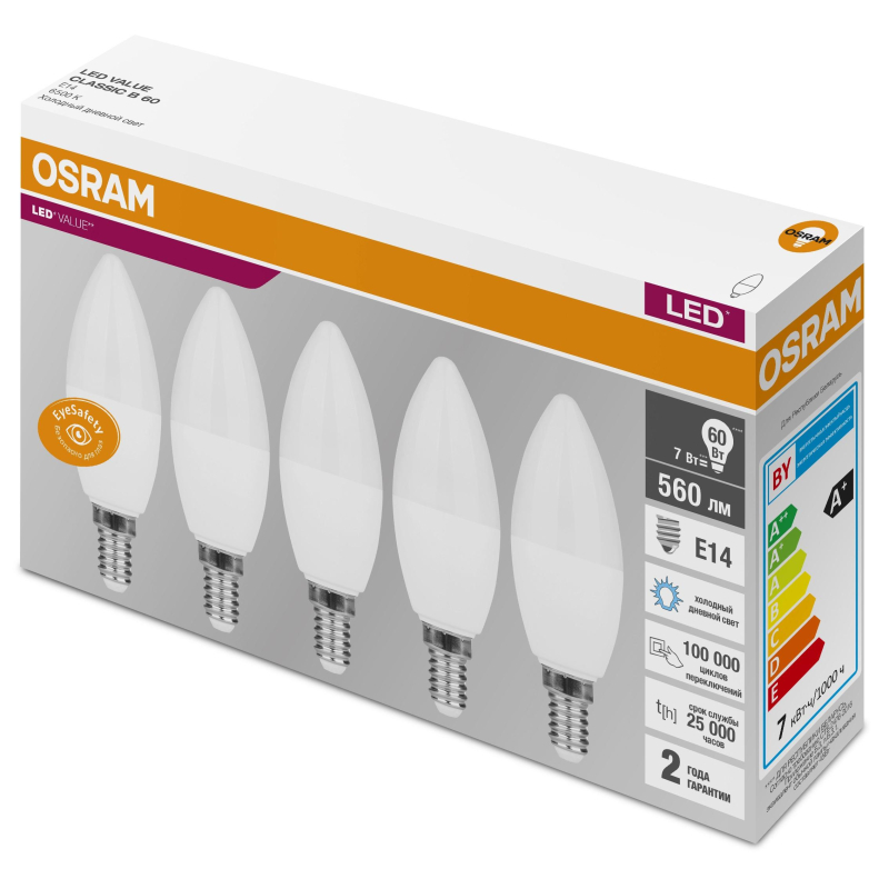   OSRAM LVCLB60 7SW/865 230V E14 5/ (4058075577985) 