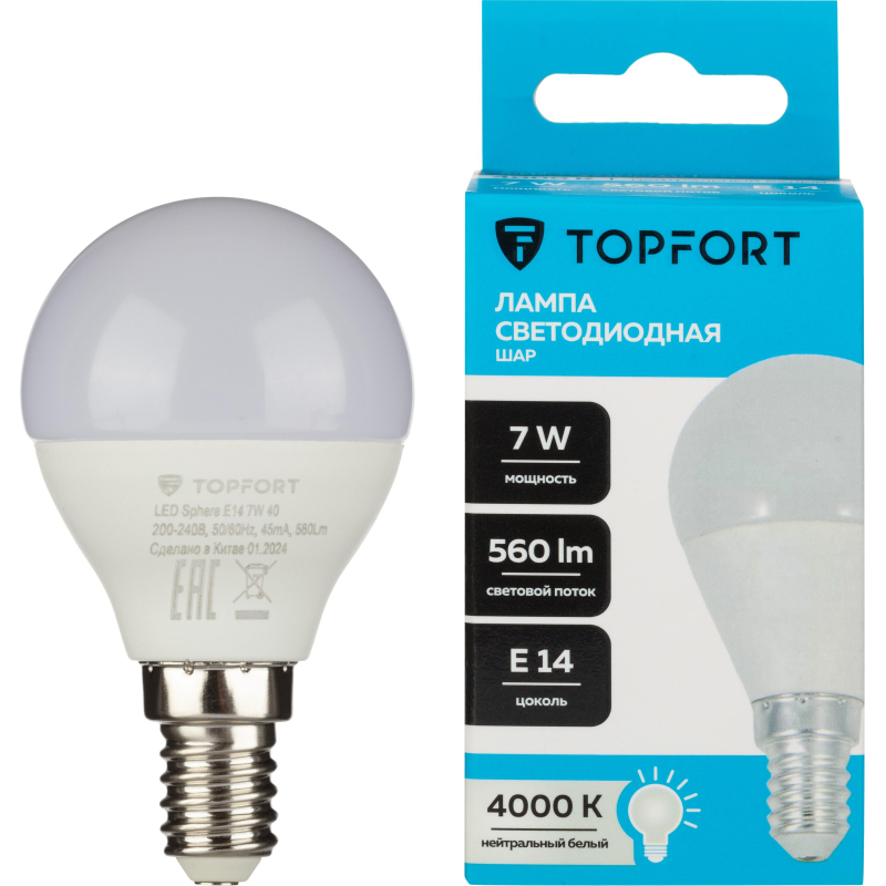   Topfort E14 7W 4000K  